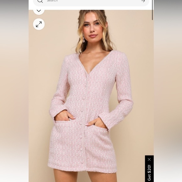 Sandro Dresses & Skirts - Sandro Orange Pink Buttoned Long Sleeve Sweater Dress